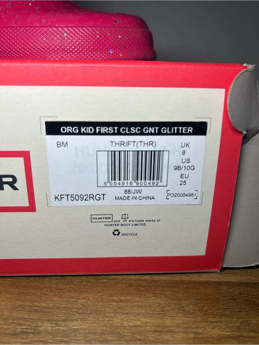 Hunter Kids pink Glitter Rain Boots